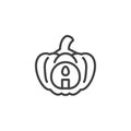 Halloween party pumpkin line icon