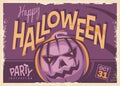 Halloween party retro invitation card design Royalty Free Stock Photo