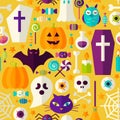 Halloween Party Seamless Pattern Royalty Free Stock Photo