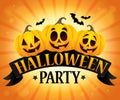 Halloween party sign topic image 6 Royalty Free Stock Photo