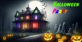 Halloween Party - A spooky Halloween Party House with ghosts and Pumpkins