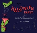 Halloween party square invitation Royalty Free Stock Photo