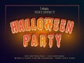 Halloween party text effect style. Editable font text effect Royalty Free Stock Photo