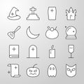 Halloween party thin line stroke icon