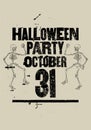 Halloween Party typographical vintage grunge style poster. Retro vector illustration. Royalty Free Stock Photo