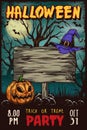 Halloween party vintage advertising poster Royalty Free Stock Photo