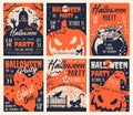 Halloween party vintage brochures set