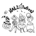 Halloween party on white isolated backdrop Royalty Free Stock Photo