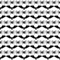 Halloween pattern with bats and spiders. Royalty Free Stock Photo