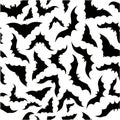 Halloween pattern with black bats. Royalty Free Stock Photo