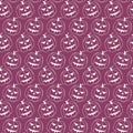 Halloween pattern. Doodle white pumpkins seamless background. Sketch jack-o-lanterns hand drawn elements. Halloween vector Royalty Free Stock Photo