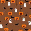 halloween pattern ghost spooky fun, art, funny, pumpkin bat