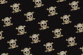 Halloween pattern. Golden skull with rhinestones on black background. Happy hallowen holiday concept Royalty Free Stock Photo