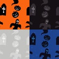 Halloween Pattern: Graves and Pumpkins