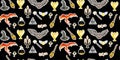 Halloween pattern. Magic items for Halloween. Magic and witchcraft. Hogwarts school of magic. Harry Potter. pattern for teens