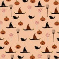 Halloween pattern background.Vector illustration.