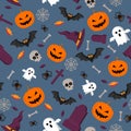 Halloween pattern seamless vector background Royalty Free Stock Photo