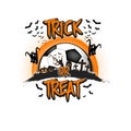 Halloween pattern. Trick or treat and soccer ball