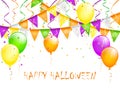 Halloween pennants and balloons