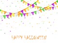 Halloween pennants and confetti
