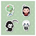 Halloween people sticker set