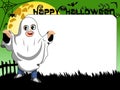 Halloween Photo picture frame border kid ghost costume Royalty Free Stock Photo