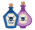 Halloween poisons bottles vector design