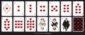 Halloween poker playing cards. Hearts. Vampires. Illustration on white background
