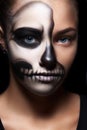 Halloween portrait of young beautiful girl