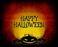 Halloween poster background with eerie pumpkins Happy Halloween