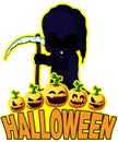 Halloween Poster with Dark reaper Royalty Free Stock Photo