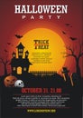 Halloween Poster with Funny cartoon style and creepy design Royalty Free Stock Photo