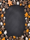 Halloween poster with funny cookies - 3D illustration