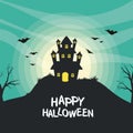 Halloween Poster with Funny creepy cartoon style design Royalty Free Stock Photo