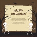 Halloween Poster with Funny creepy cartoon style design Royalty Free Stock Photo