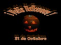 Happy Halloween poster with pumpkin, spanish