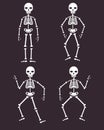 Halloween Poster, skeletons dancing banner or background for Party night Royalty Free Stock Photo
