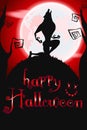 Halloween poster with werewolf Royalty Free Stock Photo