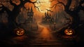 Halloween posters set illustration