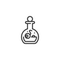 Halloween potion bottle line icon