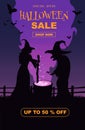 Halloween promo sale flyer, witches brew potion Royalty Free Stock Photo