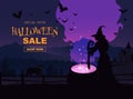Halloween promo sale flyer, witches brew potion Royalty Free Stock Photo