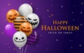 Halloween promotion poster or banner with scary air balloons.