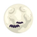 Halloween bat moon Royalty Free Stock Photo
