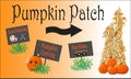 Pumpkin patch Halloween festival with signs to events