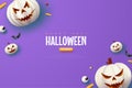 Halloween Pumpkin Blue Background Illustration Royalty Free Stock Photo