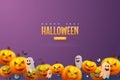 Halloween Pumpkin Blue Background Illustration Royalty Free Stock Photo