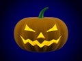 Halloween pumpkin on blue background. Isolated 3D illustration Royalty Free Stock Photo