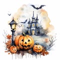 Halloween Pumpkin Bonfire Background Royalty Free Stock Photo