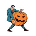 Halloween Pumpkin And Businessman